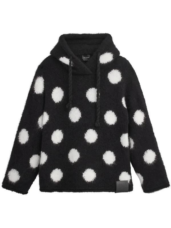 Black and white polka dot online hoodie