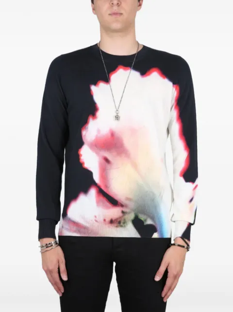 Alexander McQueen sudadera con estampado Solarised Flower