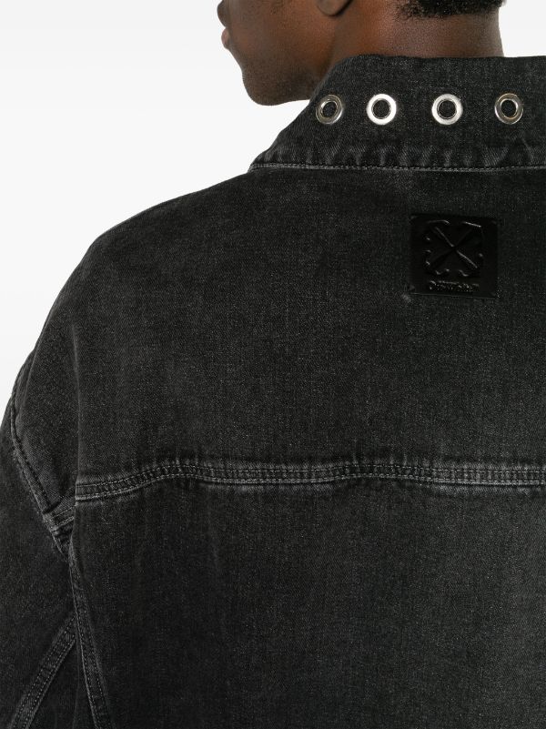 White eyelet denim outlet jacket