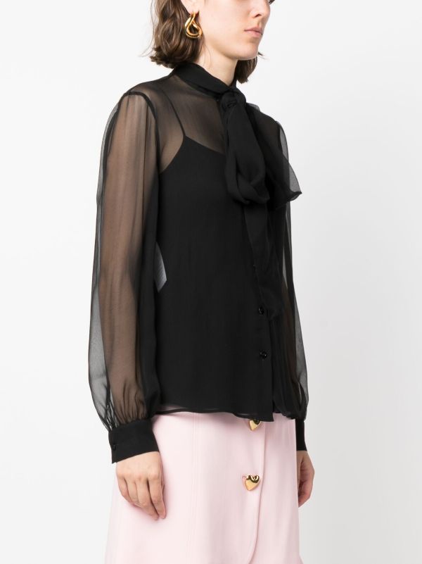 Moschino semi-sheer Silk Blouse - Farfetch