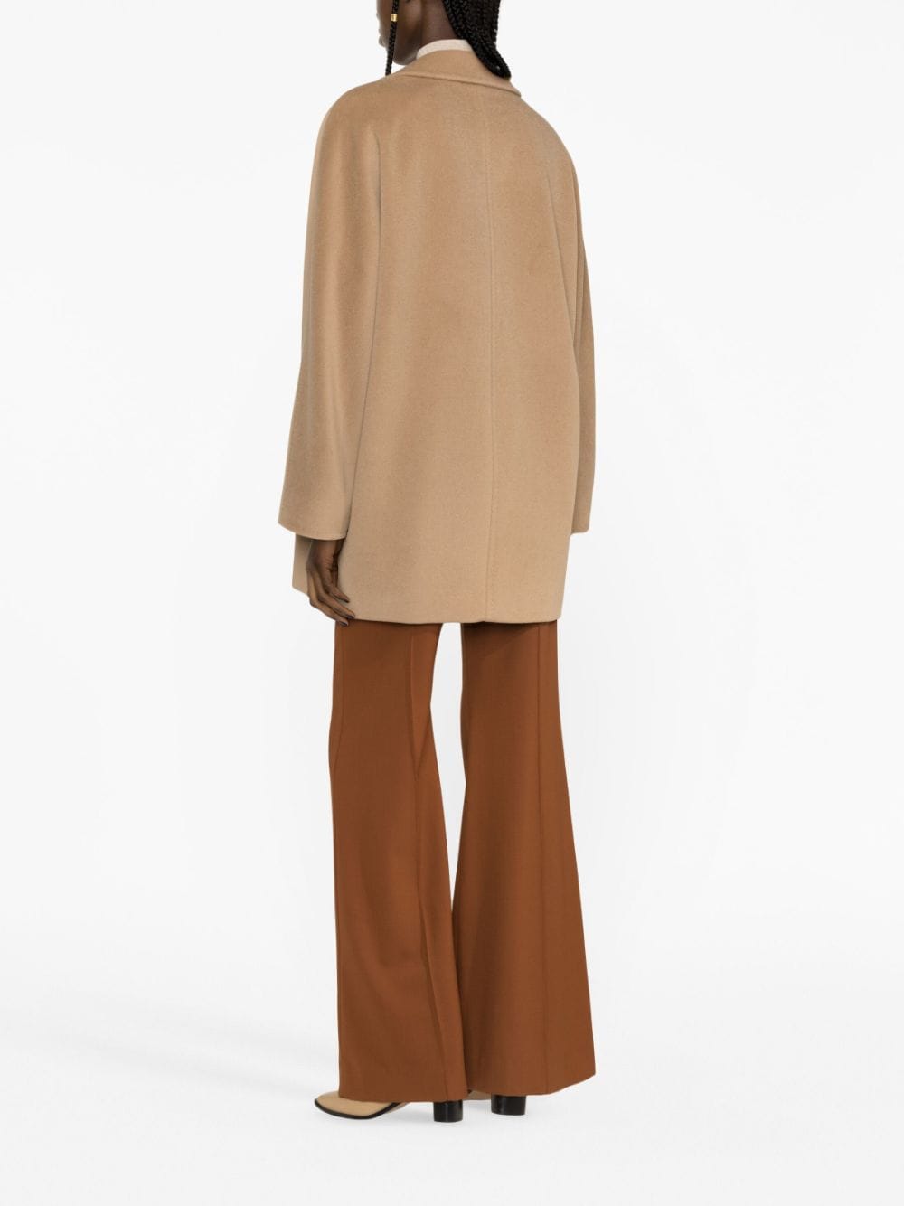 Shop Max Mara Rebus Double-breasted Coat In Brown