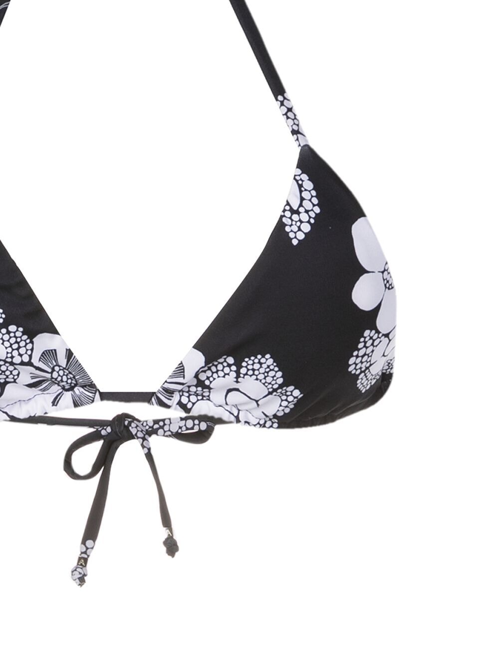 Shop Amir Slama Floral-print Triangle Bikini In Black