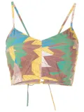 Amir Slama arrow-print cropped cami top - Multicolour
