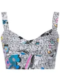 Amir Slama graphic-print sweetheart-neck top - Multicolour