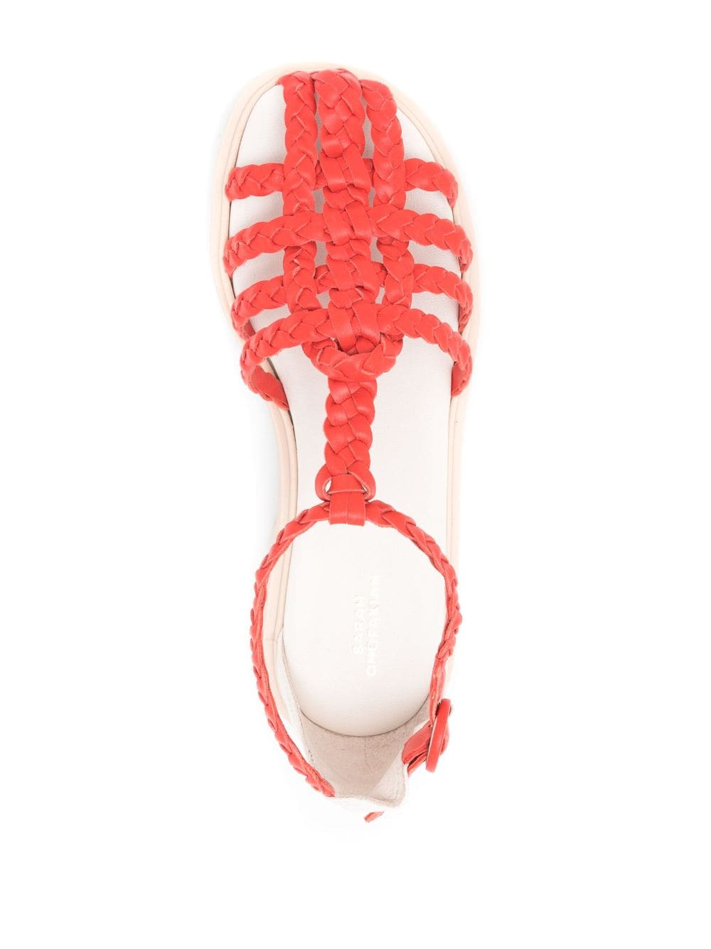 Shop Sarah Chofakian Flanner Caged Sandals In Orange