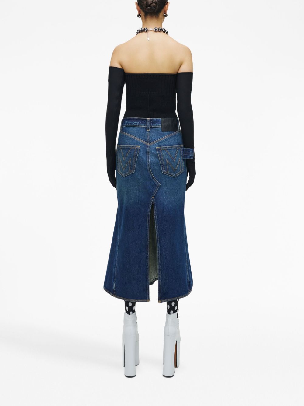 Shop Marc Jacobs Paneled Denim Skirt In Blue