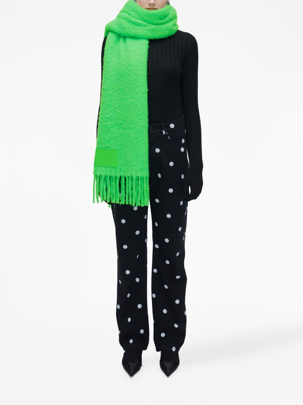 Shop Marc Jacobs Cloud Fringed Scarf In Green
