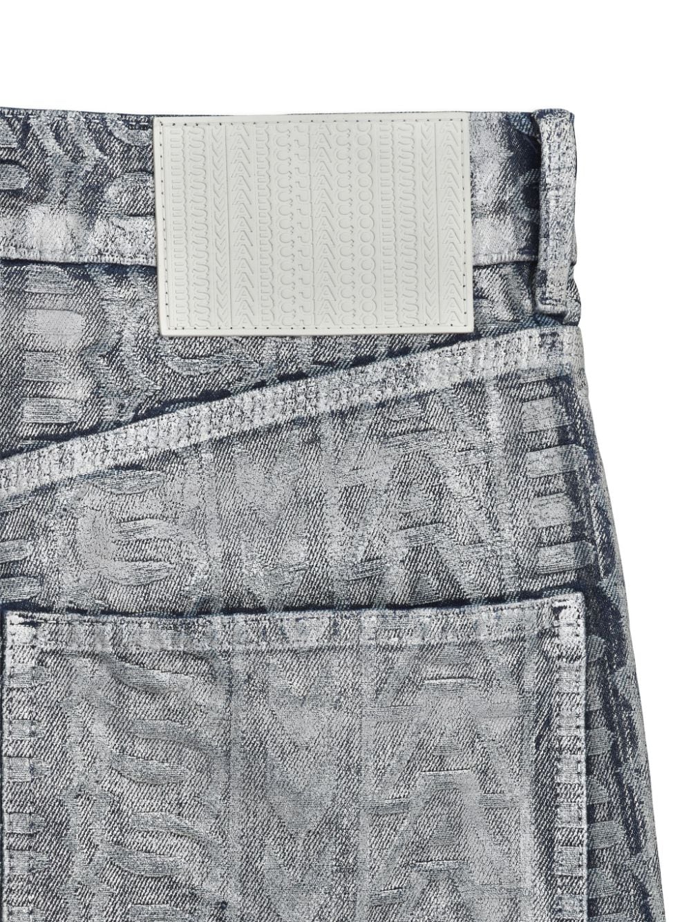 Shop Marc Jacobs Monogram Oversized Jeans In Silver