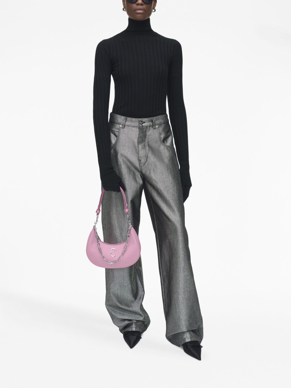 Marc Jacobs The Curve Leather Shoulder Bag In Lipstick Pink | ModeSens