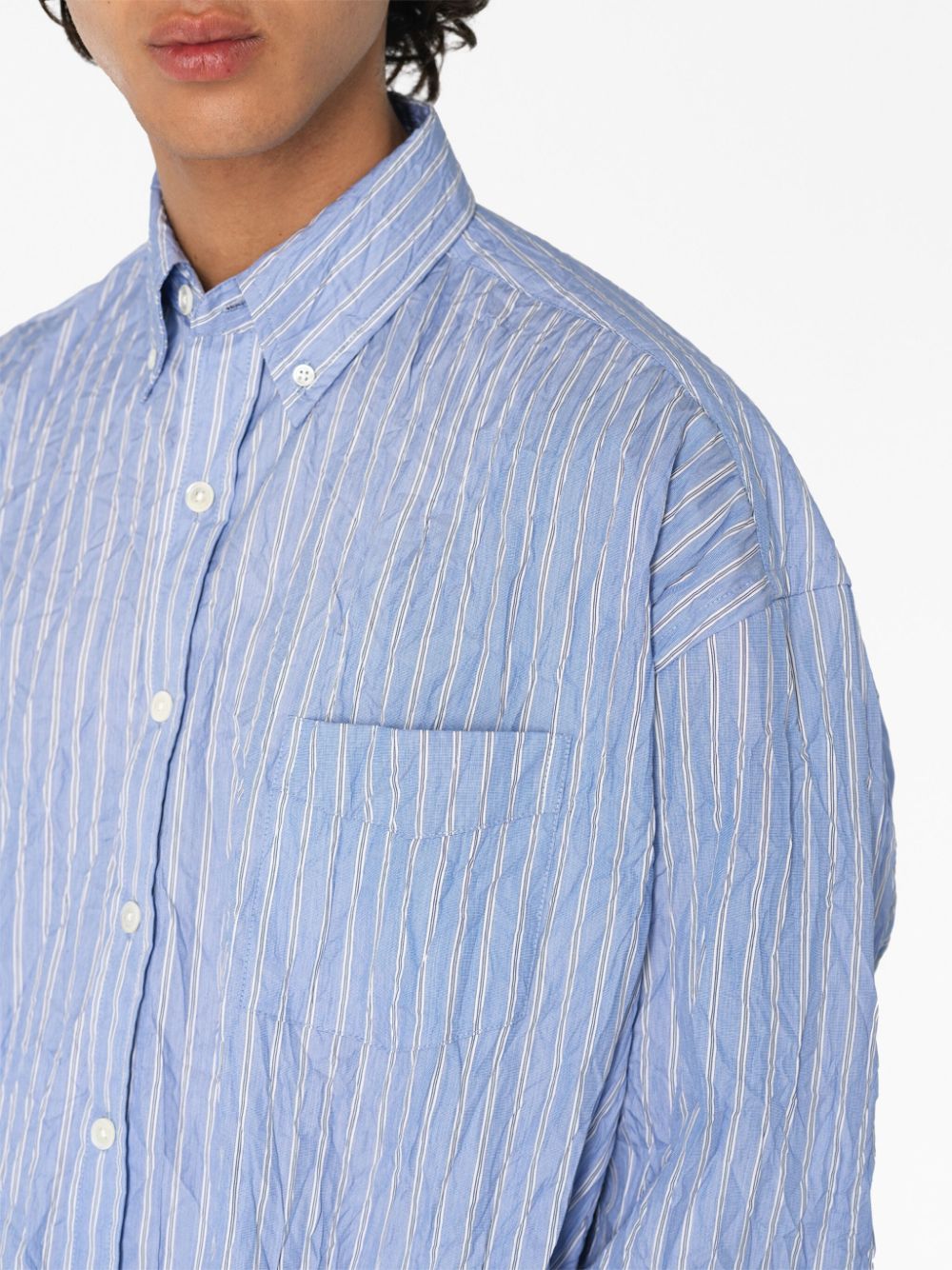 Shop John Elliott Tie-fastening Stripe-print Cotton In Blue