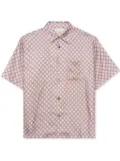 John Elliott lozenge-print silk shirt - Neutrals