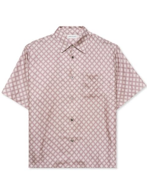 John Elliott lozenge-print silk shirt