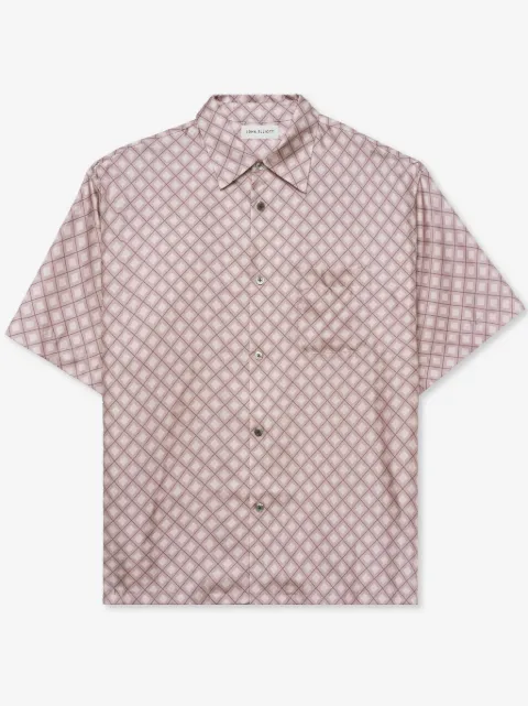 John Elliott camisa de seda con logo estampado