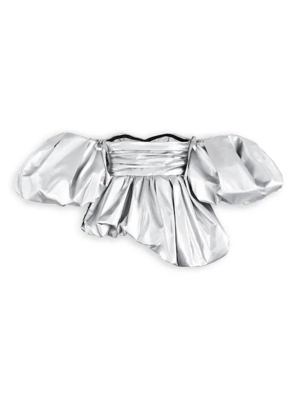 Marc Jacobs Bubble metallic-finish Top | Silver | FARFETCH