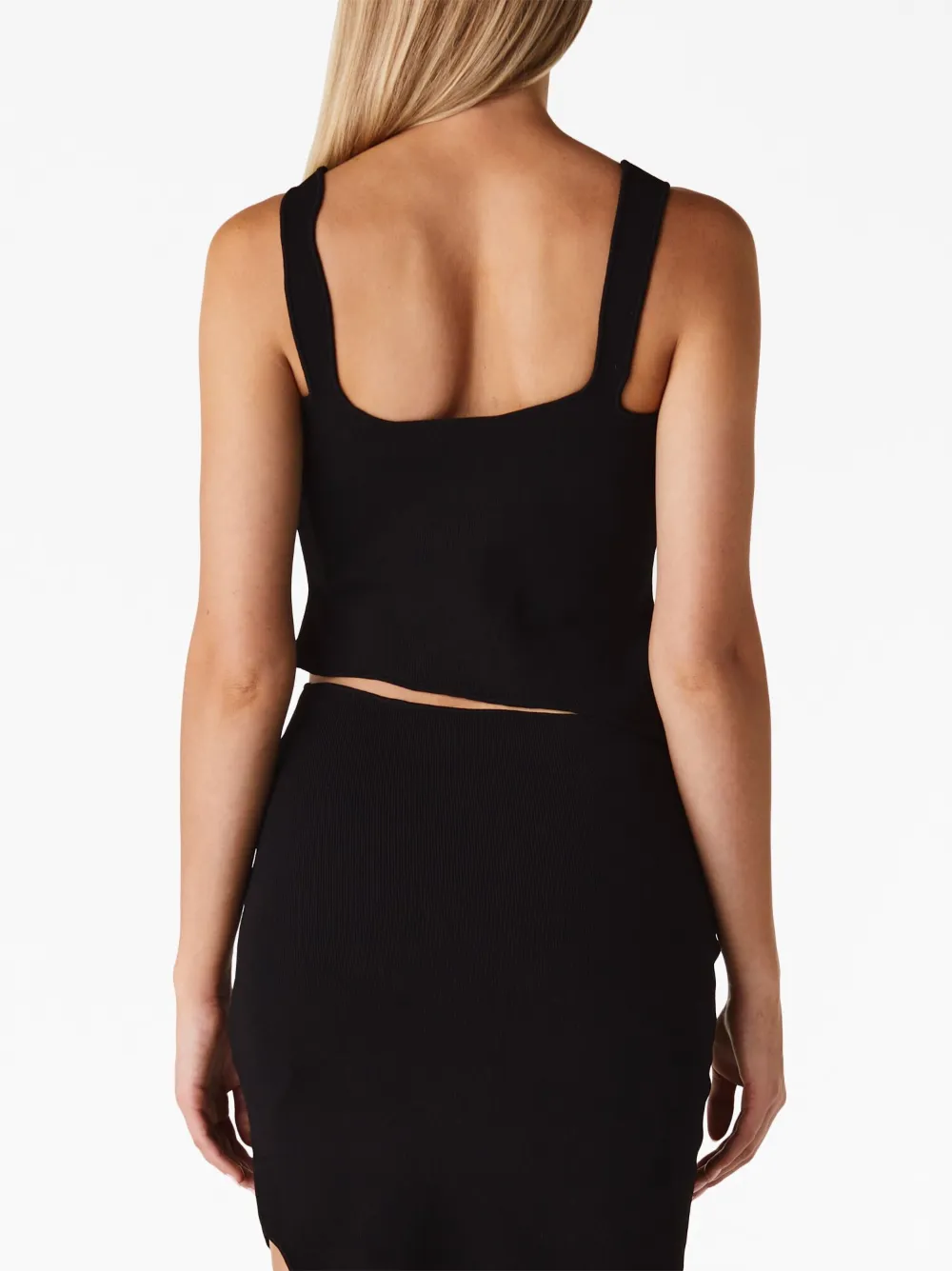  Christopher Esber Asymmetric Ribbed-knit Tank Top - Black 