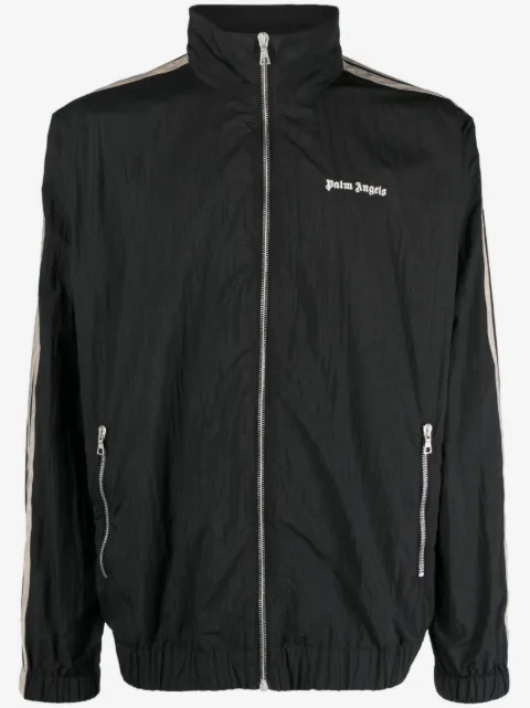 Palm Angels logo-print side-stripe track jacket