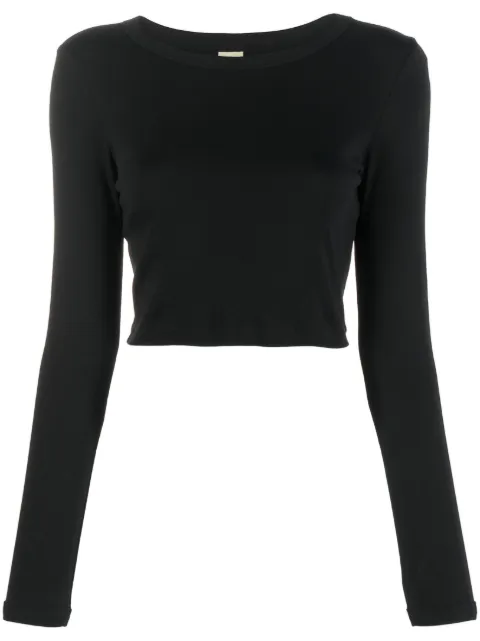 FLORE FLORE cropped organic-cotton lT-shirt