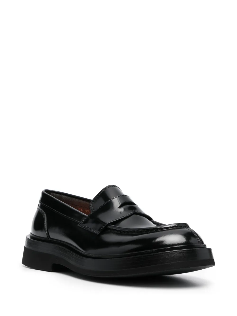 Santoni patent leather penny loafers - Zwart