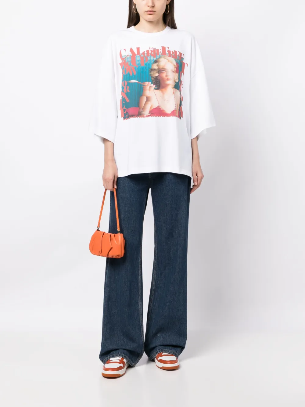 Kolor logo-print cotton T-shirt - Wit
