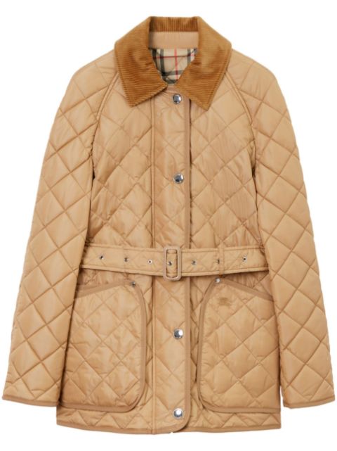 Burberry diamond-quilted belted jacket