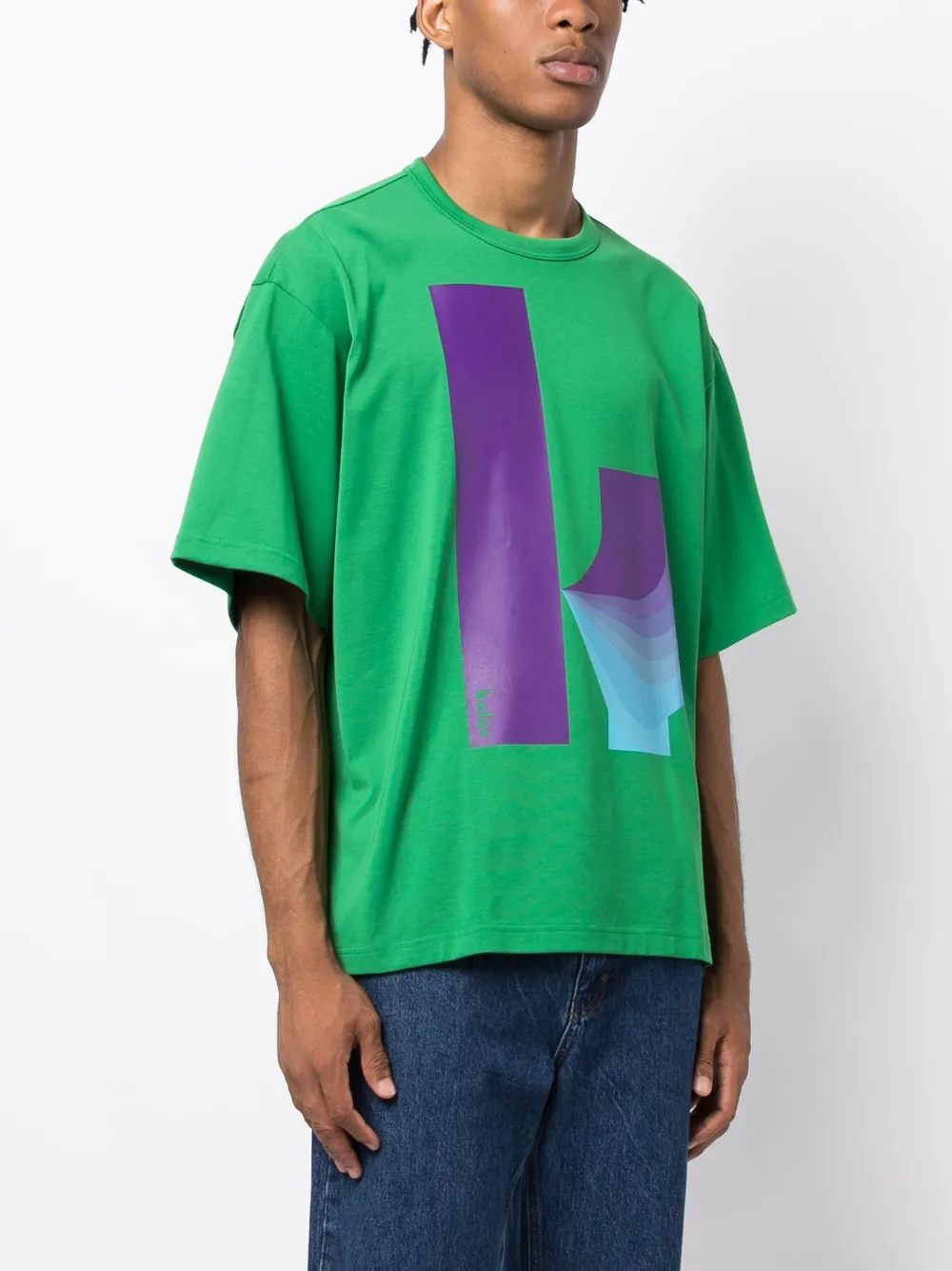 Shop Kolor Logo-print Cotton T-shirt In Green