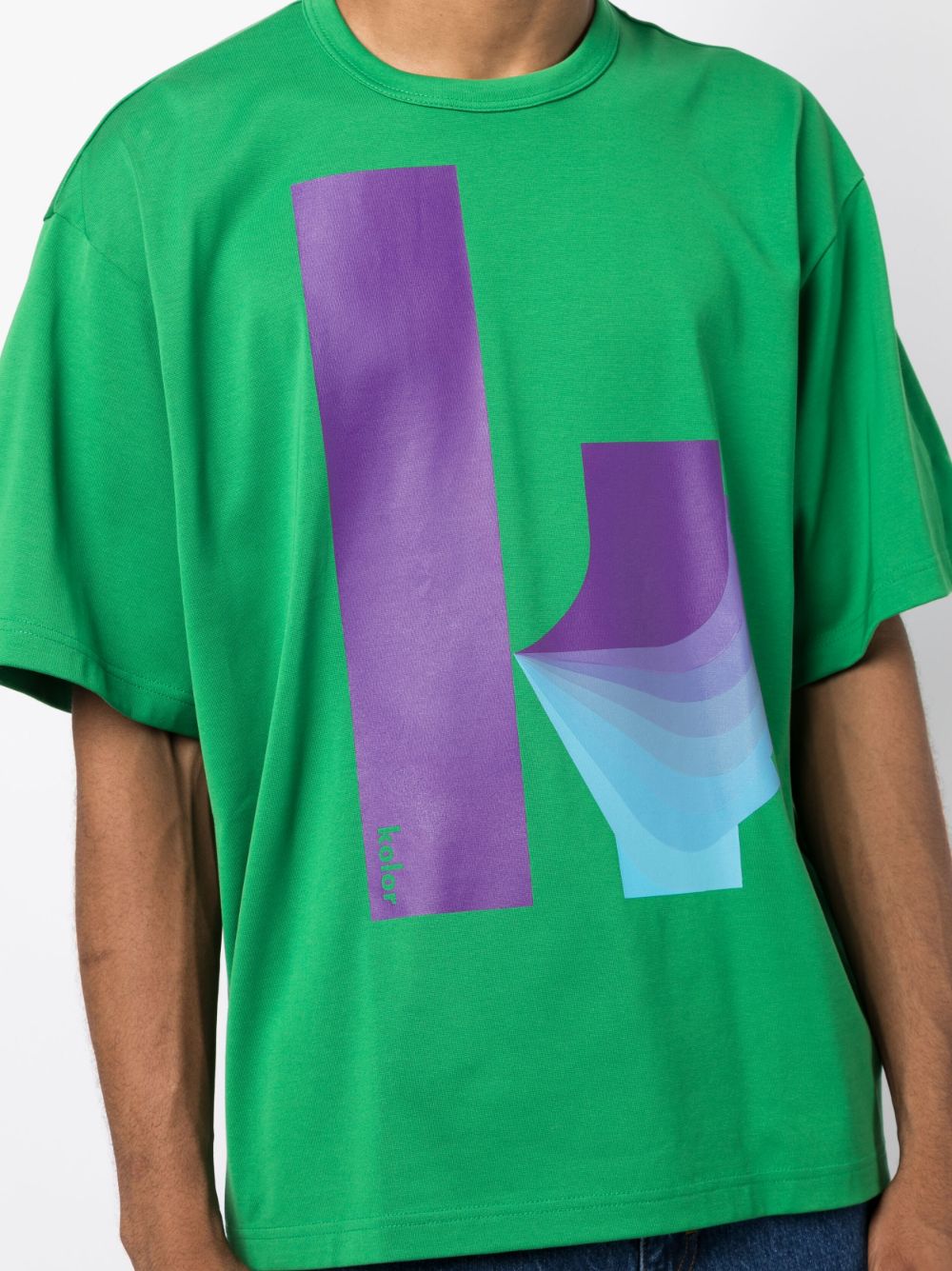 Shop Kolor Logo-print Cotton T-shirt In Green