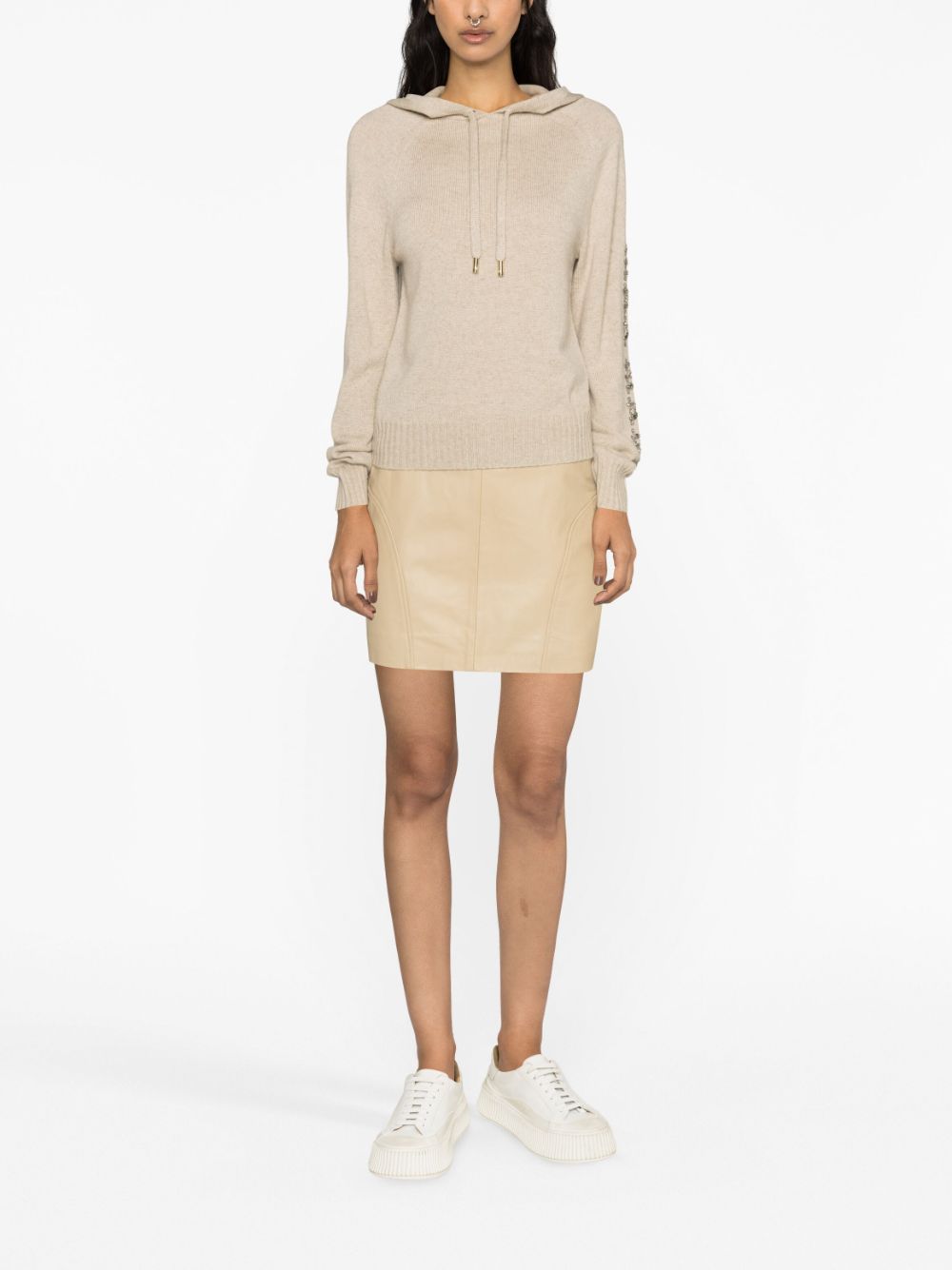 Max Mara Gebreide hoodie - Beige