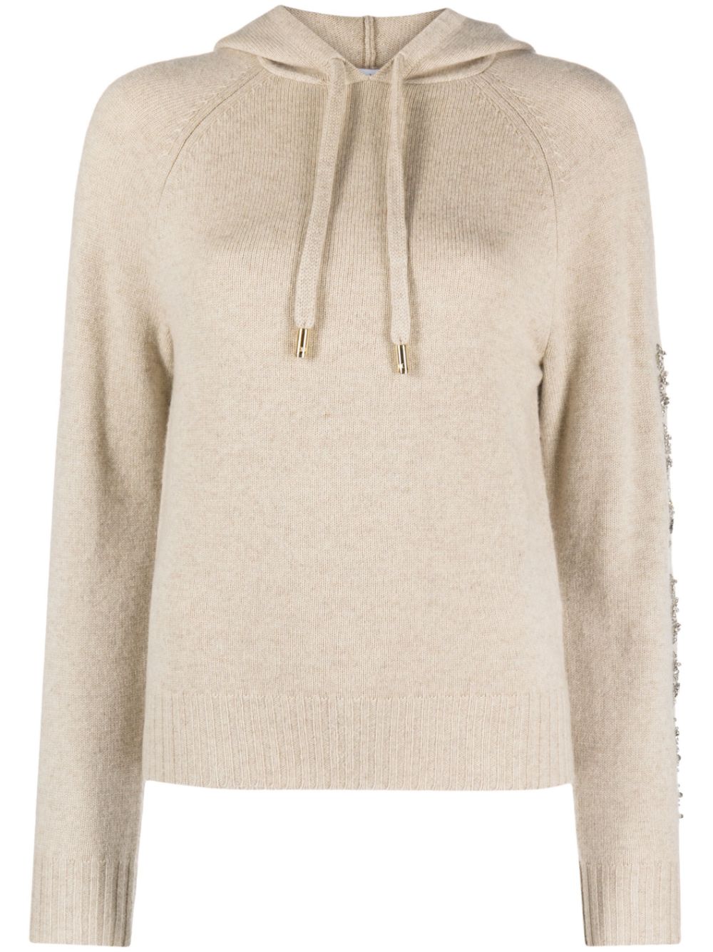 Max Mara logo-embellished wool-blend hoodie - Neutrals