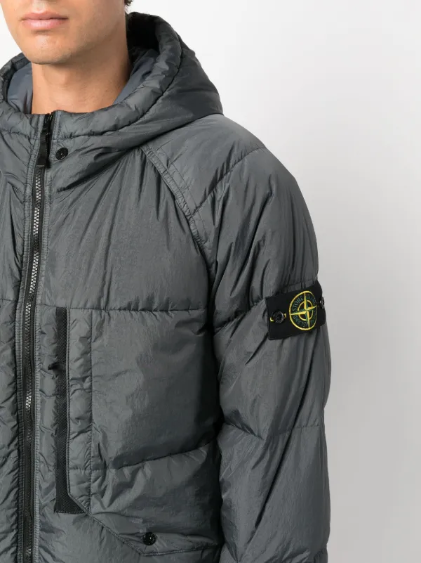 Stone Island コンパスパッチ パデッドジャケット | グレー | FARFETCH JP