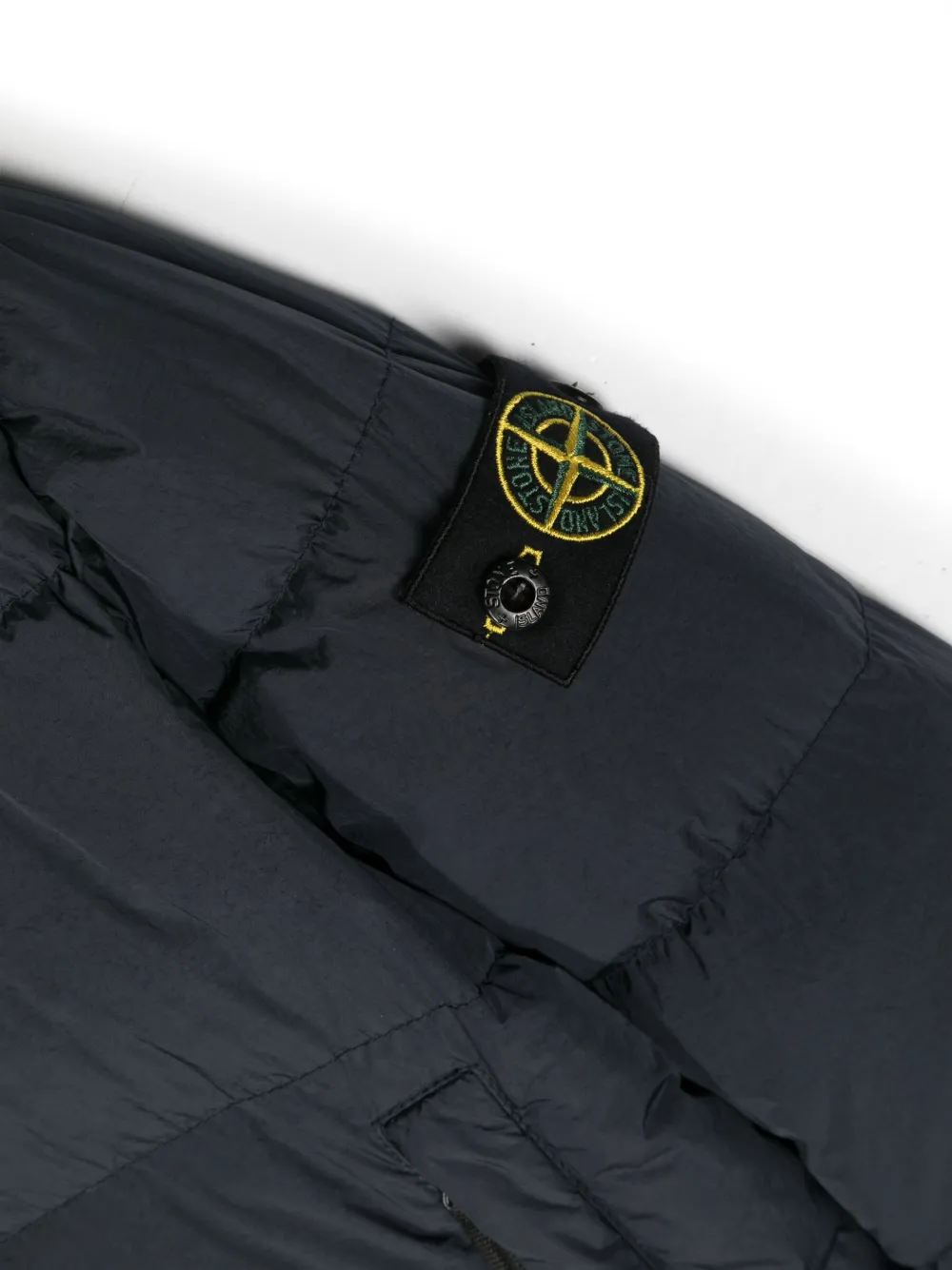 Stone Island Compass-motif Padded Jacket In V0020 Blue