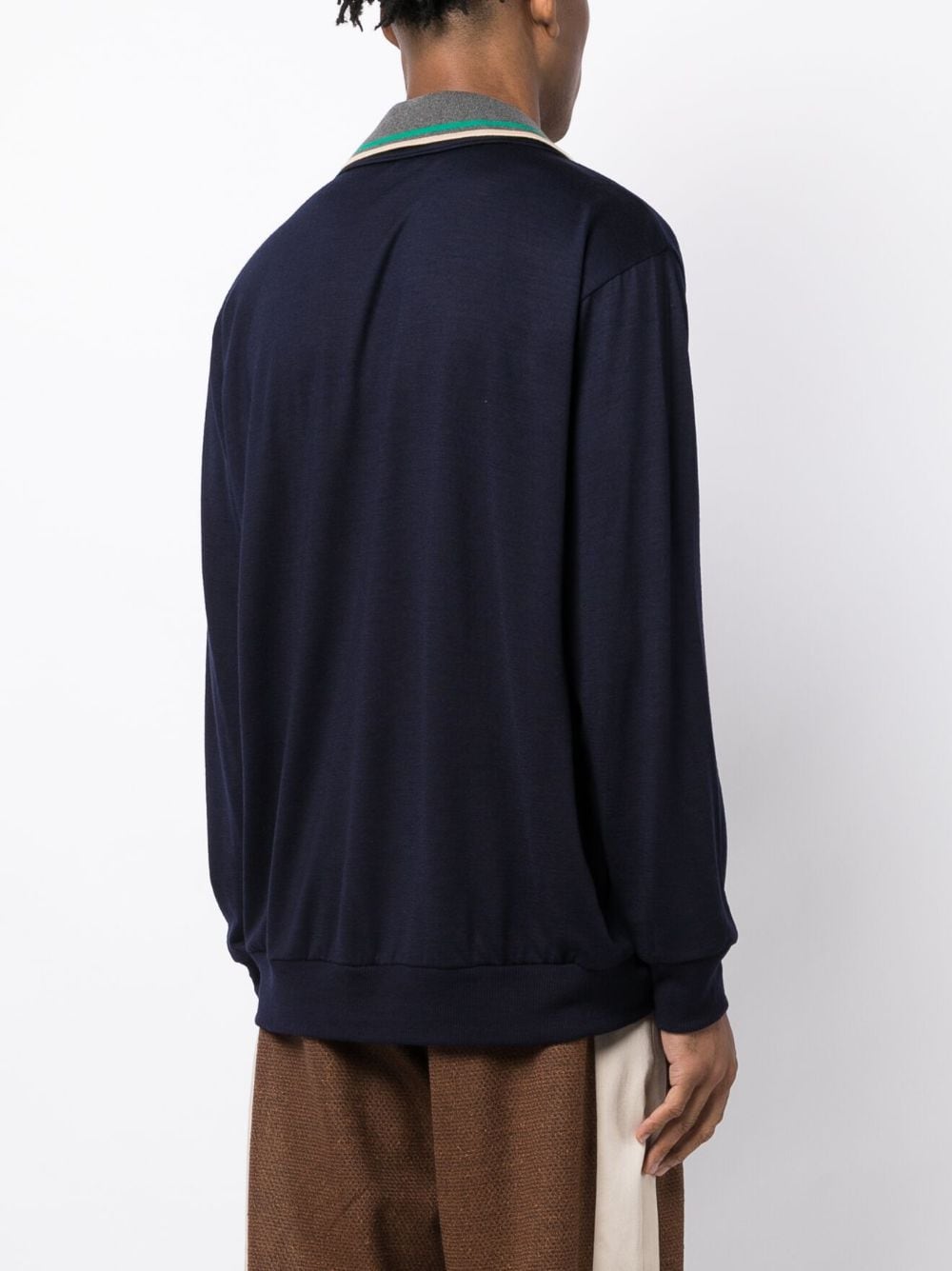 Shop Kolor Asymmetric-collar Wool T-shirt In Blue