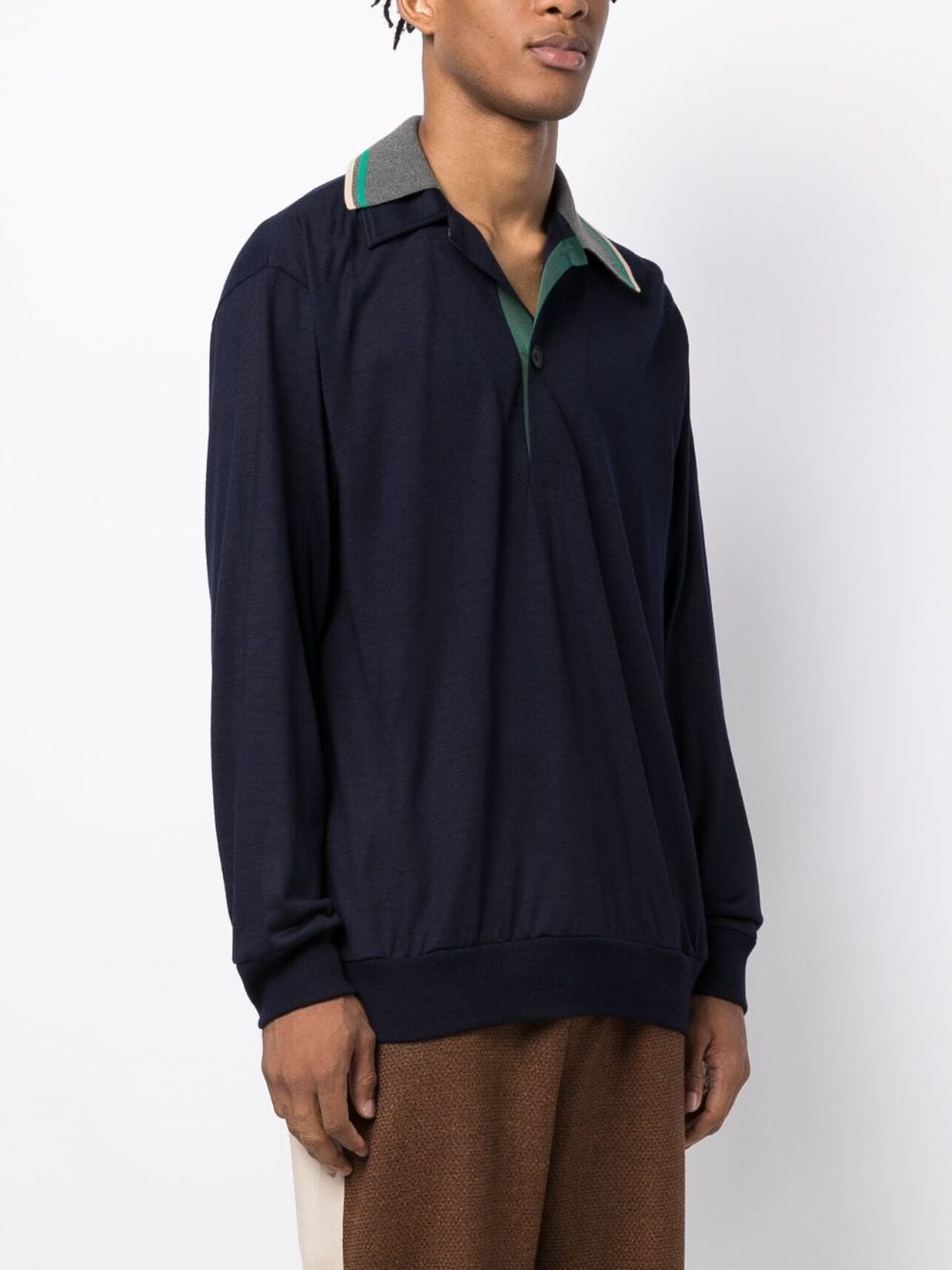 Shop Kolor Asymmetric-collar Wool T-shirt In Blue