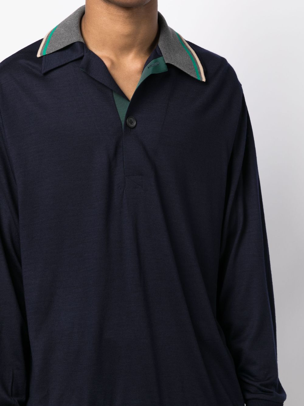 Shop Kolor Asymmetric-collar Wool T-shirt In Blue