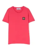 Stone Island Junior Compass logo-patch cotton T-shirt - Pink
