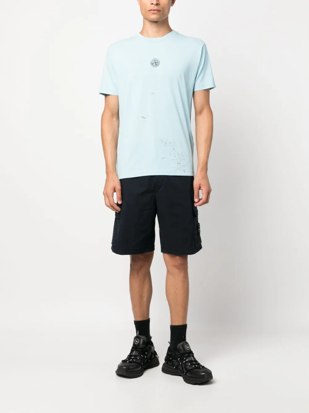 Stone Island T-shirt met logoprint - Blauw