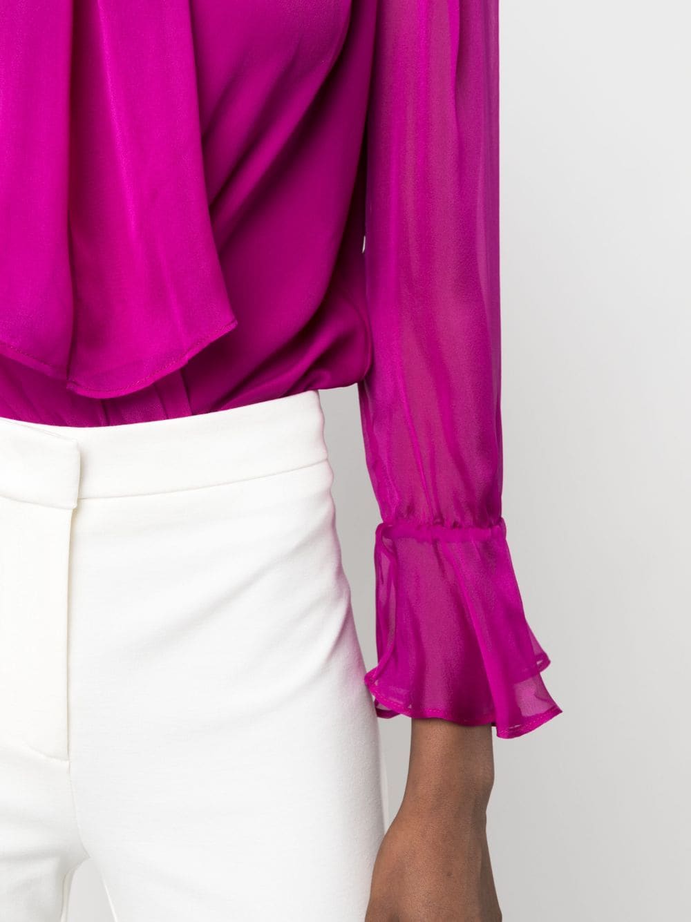 Shop Pinko Attached-scarf Long-sleeve Blouse In Purple