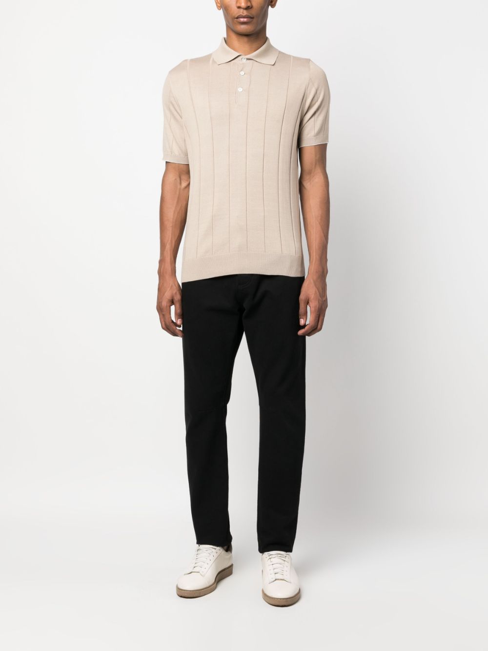 Brunello Cucinelli Poloshirt met wijde pijpen - Beige