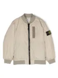 Stone Island Junior Compass-patch padded bomber jacket - Neutrals