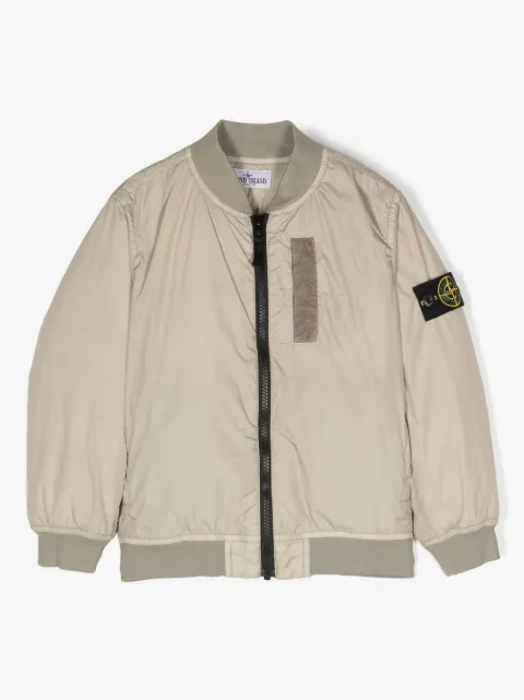 Stone Island Junior Compass-patch padded bomber jacket