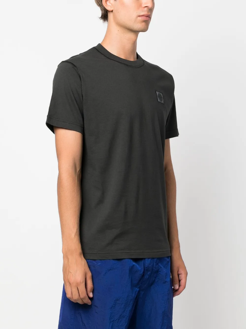 Stone Island T-shirt met Compass-logopatch Grijs