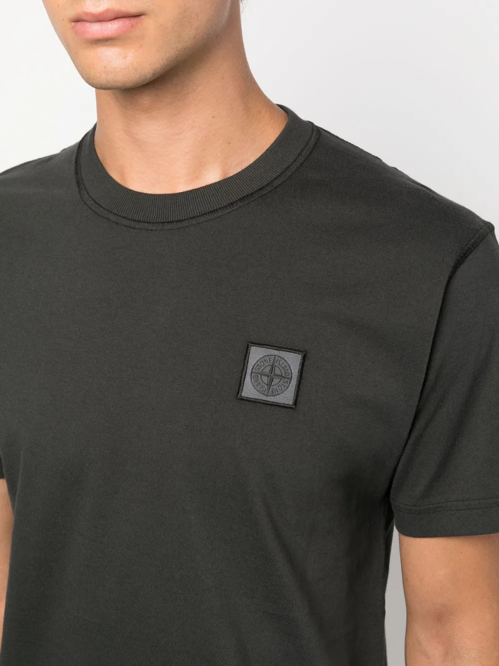 Stone Island T-shirt met Compass-logopatch Grijs