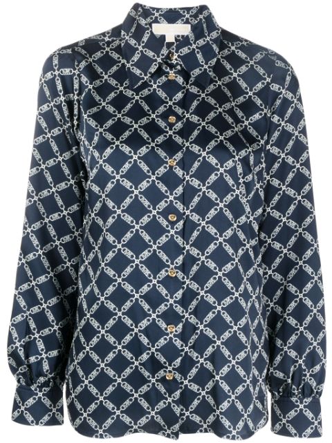 Michael Michael Kors Empire-print satin-weave shirt