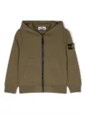 Stone Island Junior Compass logo-patch zipped cardigan - Green