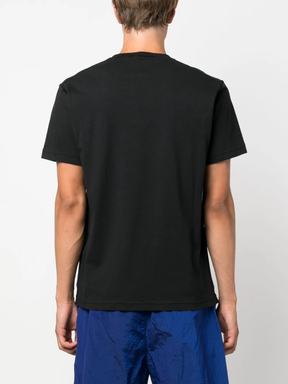 Shop Stone Island Compass-patch Cotton T-shirt In Black