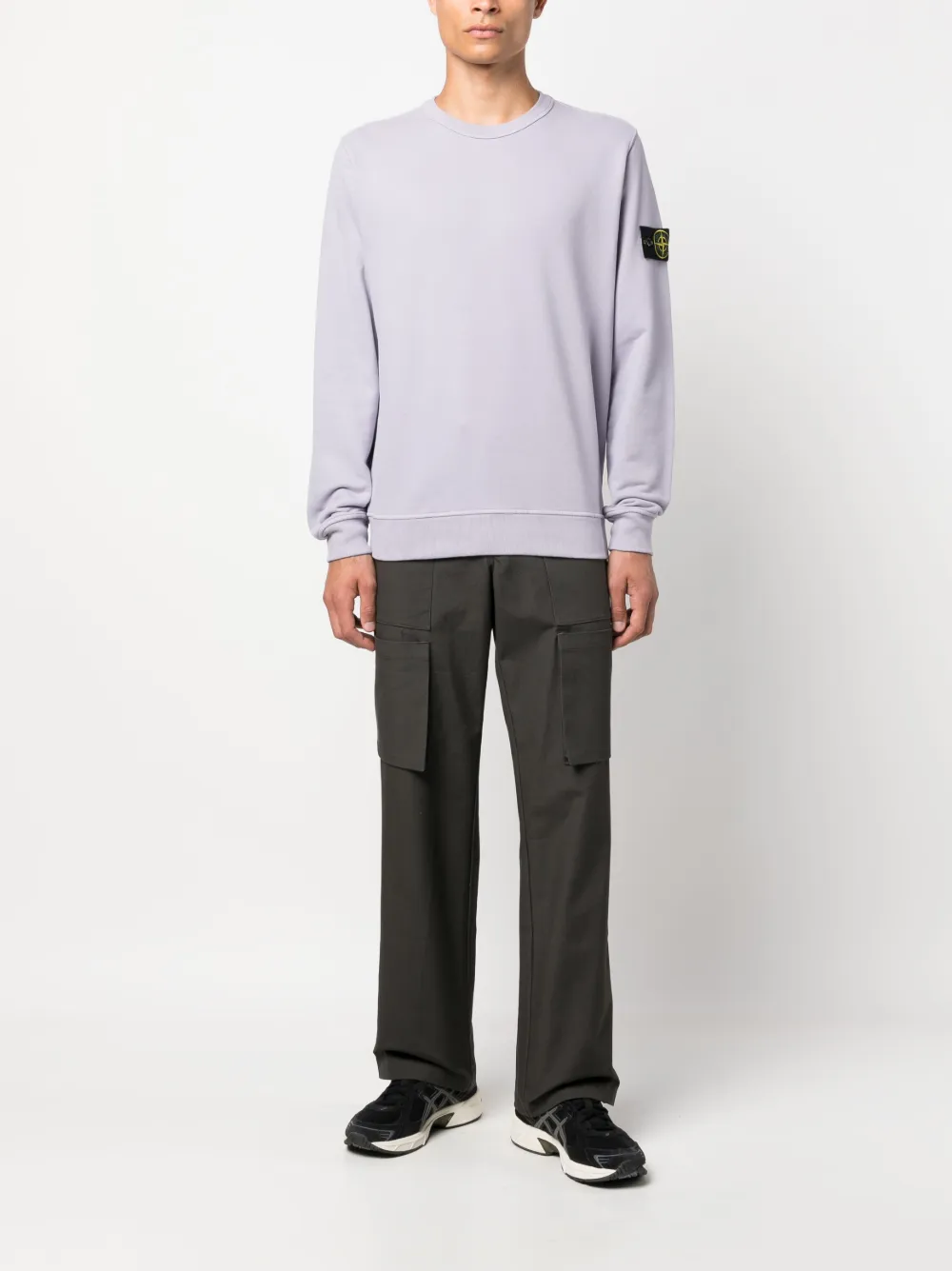 Stone Island Sweater met Compass-logopatch - Paars