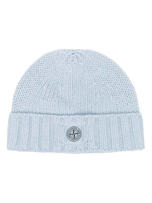 stone island blue beanie