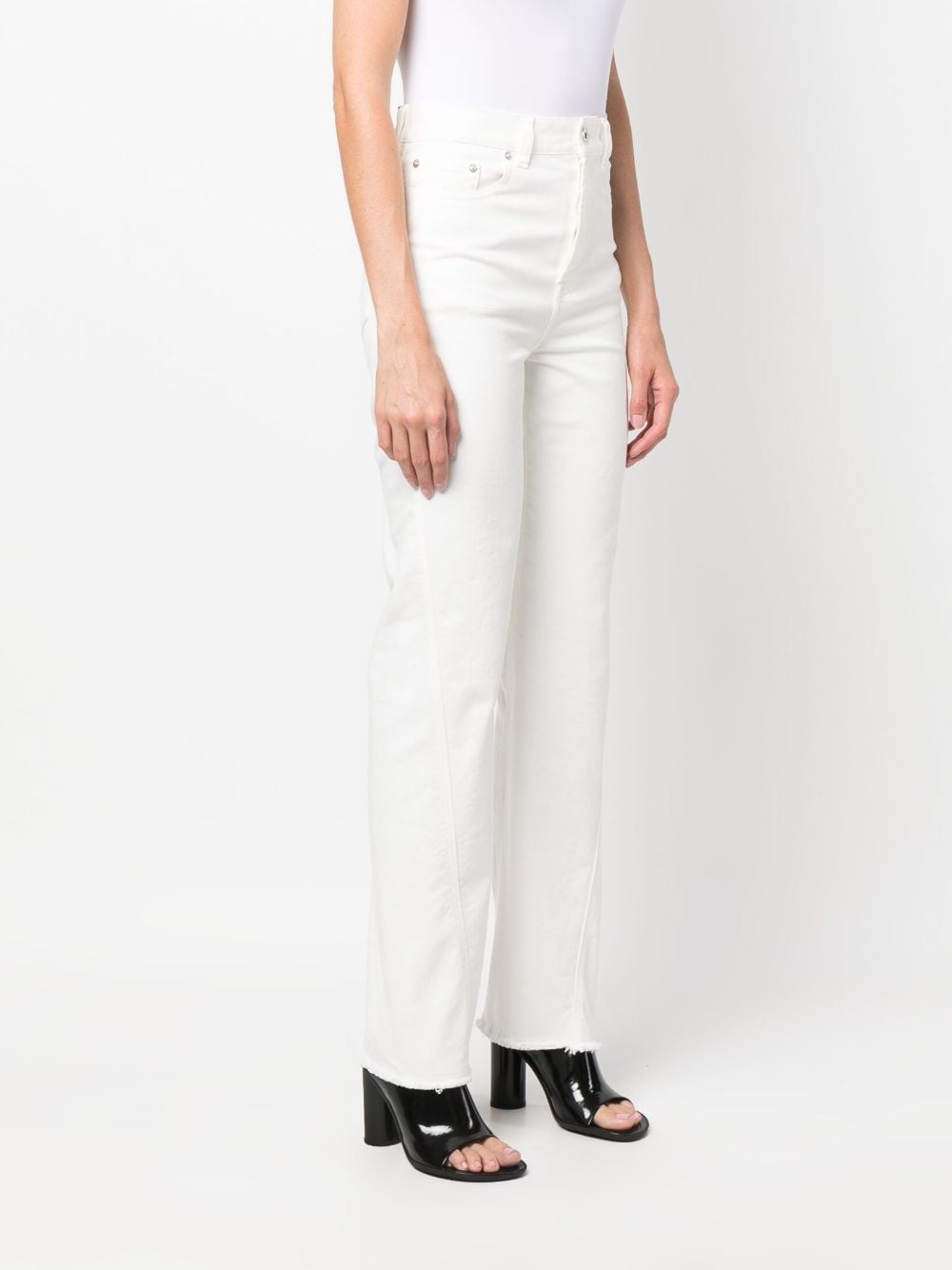 Shop Lanvin Twisted Straight-leg Jeans In White