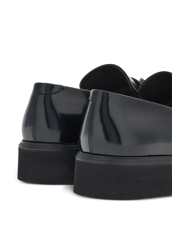 Ferragamo Gancini-ornament Leather Loafers | Black | FARFETCH