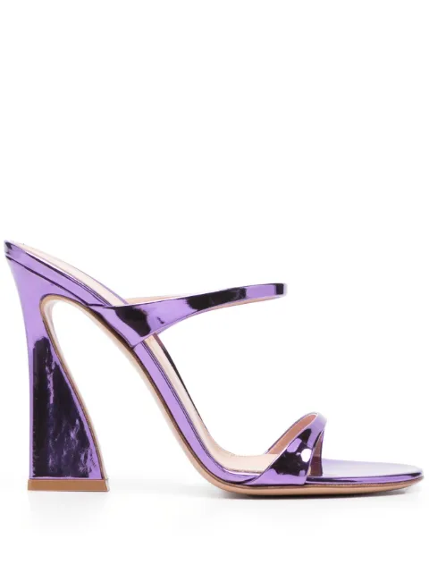 Gianvito Rossi Mule de couro com tiras duplas e 115mm