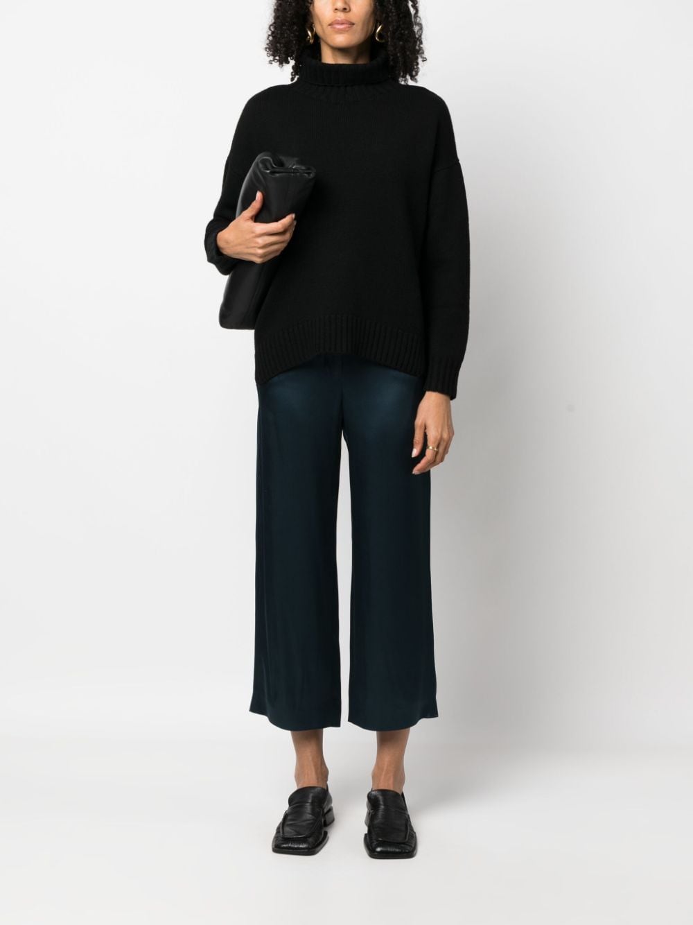 Shop 's Max Mara Cropped Straight-leg Satin Trousers In Blue